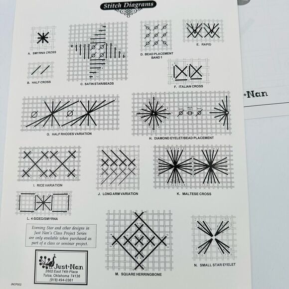 JUST NAN Evening Star Class Project Chart Stitch Diagram Cross Stitch Pattern - Picture 6 of 9